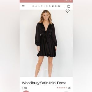Baltic born black Woodbury satin mini dress